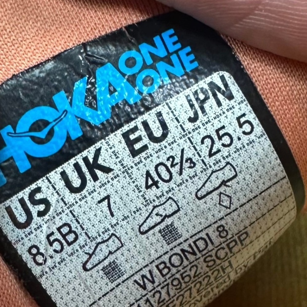 Hoka One One Bondi 8 Shoes Womens Size 8B Peach Orange Running Sneakers 1127952 - Picture 13 of 14